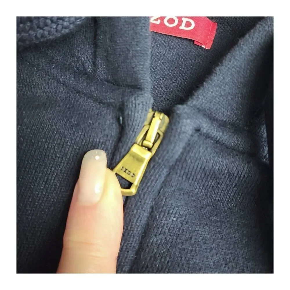 Izod Blue Sweat Shirt Zip Up Hoodie